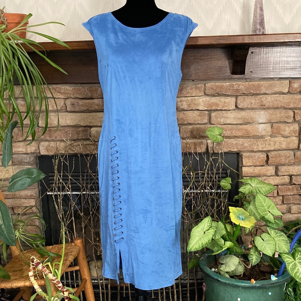 Cato Blue Midi Dress with Unique Side Detail